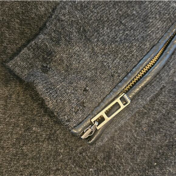 Todd & Duncan Gray 100% Cashmere Leather Trim Cropped Jacket sz Extra Small - Picture 10 of 12